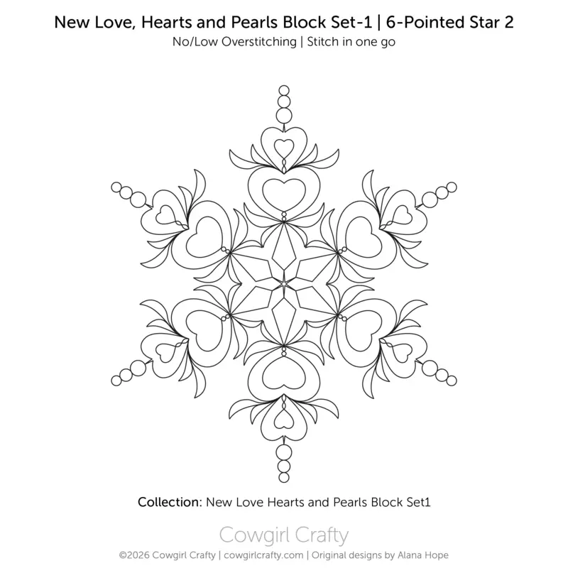 New Love, Hearts and Pearls Block Set-1 | 6-Pointed Star 2