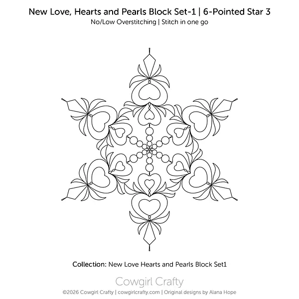 New Love, Hearts and Pearls Block Set-1 | 6-Pointed Star 3
