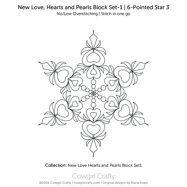 New Love, Hearts and Pearls Block Set-1 | 6-Pointed Star 3