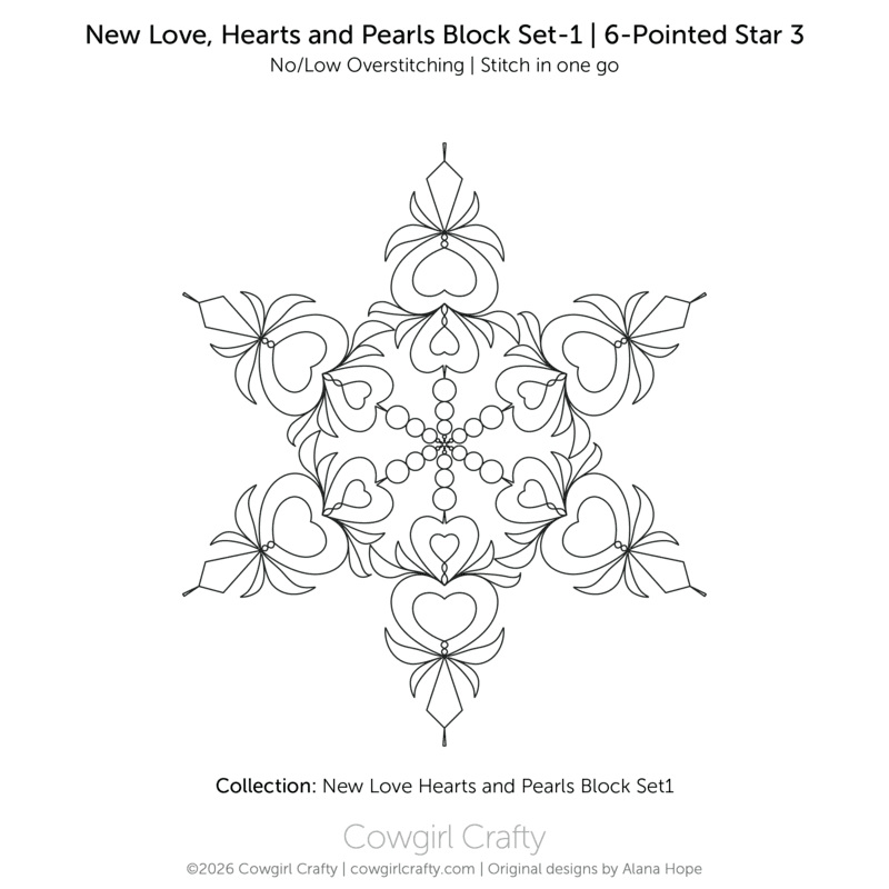 New Love, Hearts and Pearls Block Set-1 | 6-Pointed Star 3