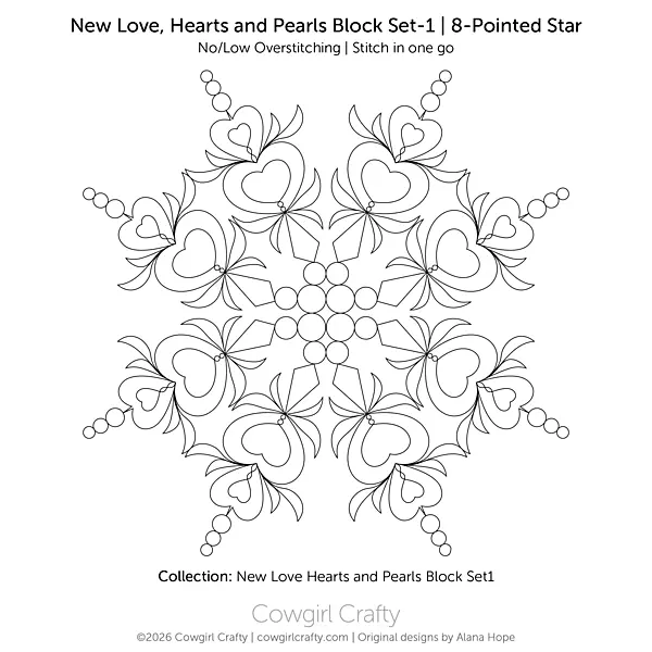 New Love, Hearts and Pearls Block Set-1 | 8-Pointed Star 1
