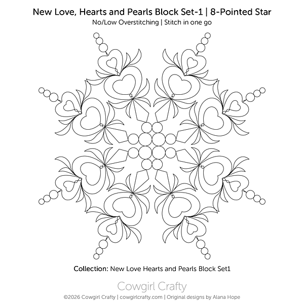 New Love, Hearts and Pearls Block Set-1 | 8-Pointed Star 1