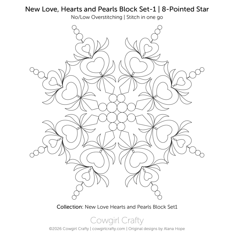 New Love, Hearts and Pearls Block Set-1 | 8-Pointed Star 1
