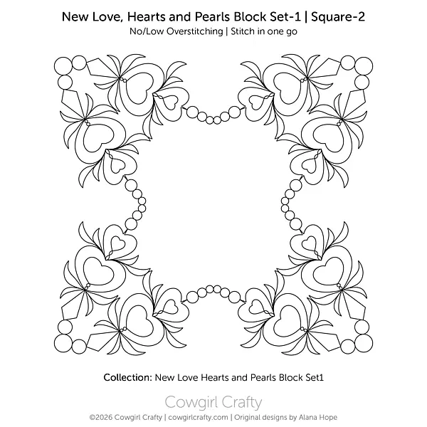 New Love, Hearts and Pearls Block Set 1 | Square-2
