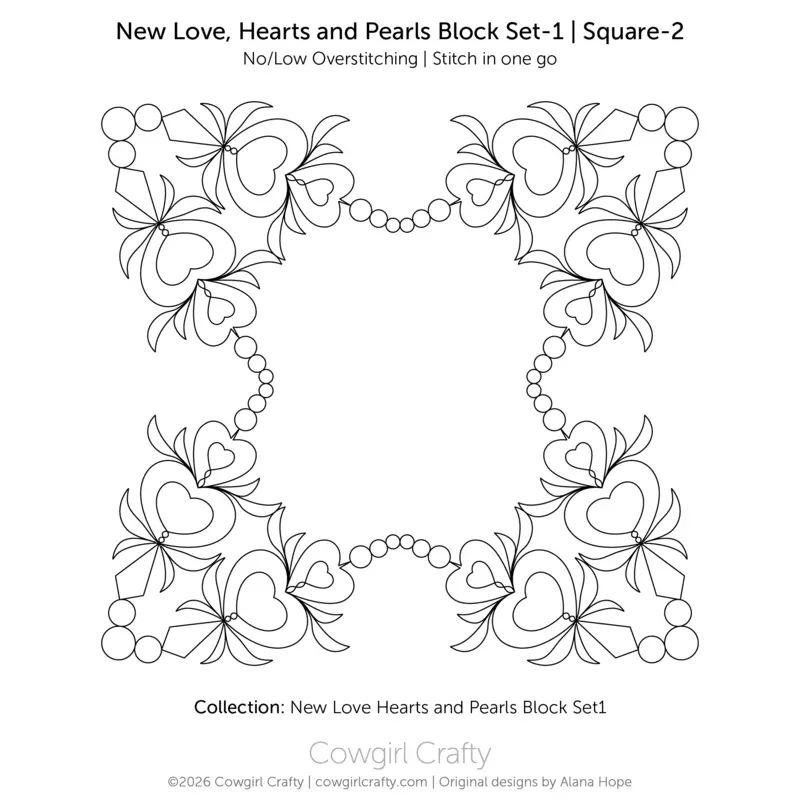 New Love, Hearts and Pearls Block Set 1 | Square-2