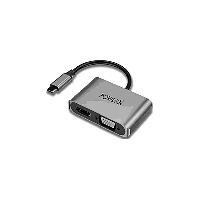 POWERX C TO HDMI + VGA+C+ USB Adapter-Y