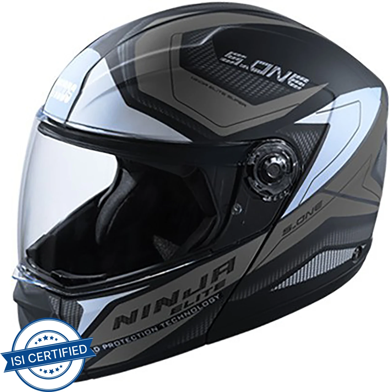 STUDDS NINJA ELITE SUPER D4 MATT BLACK N4 GREY C/V (L) STUDDS NINJA ELITE SUPER D4 MATT BLACK N4 GREY C/V (L)