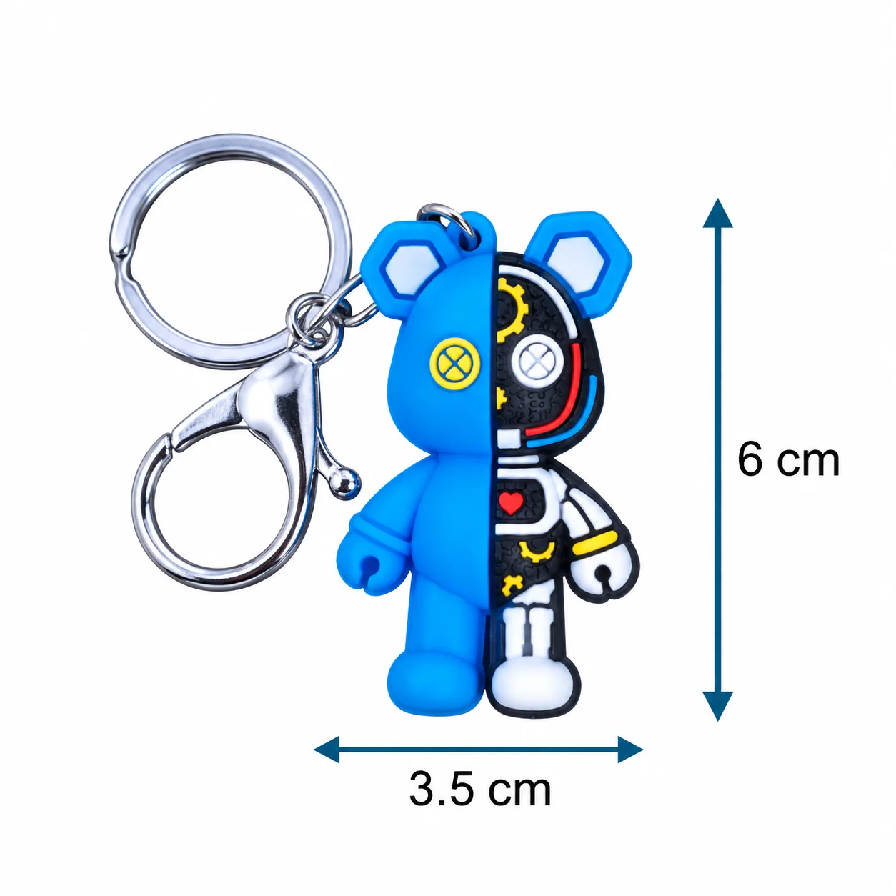 Cartoon Mechanical Bear Silicone Keychains