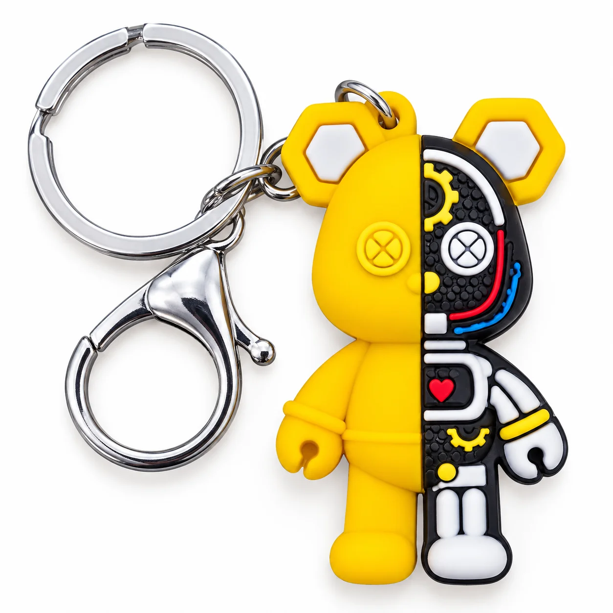 Cartoon Mechanical Bear Silicone Keychains
