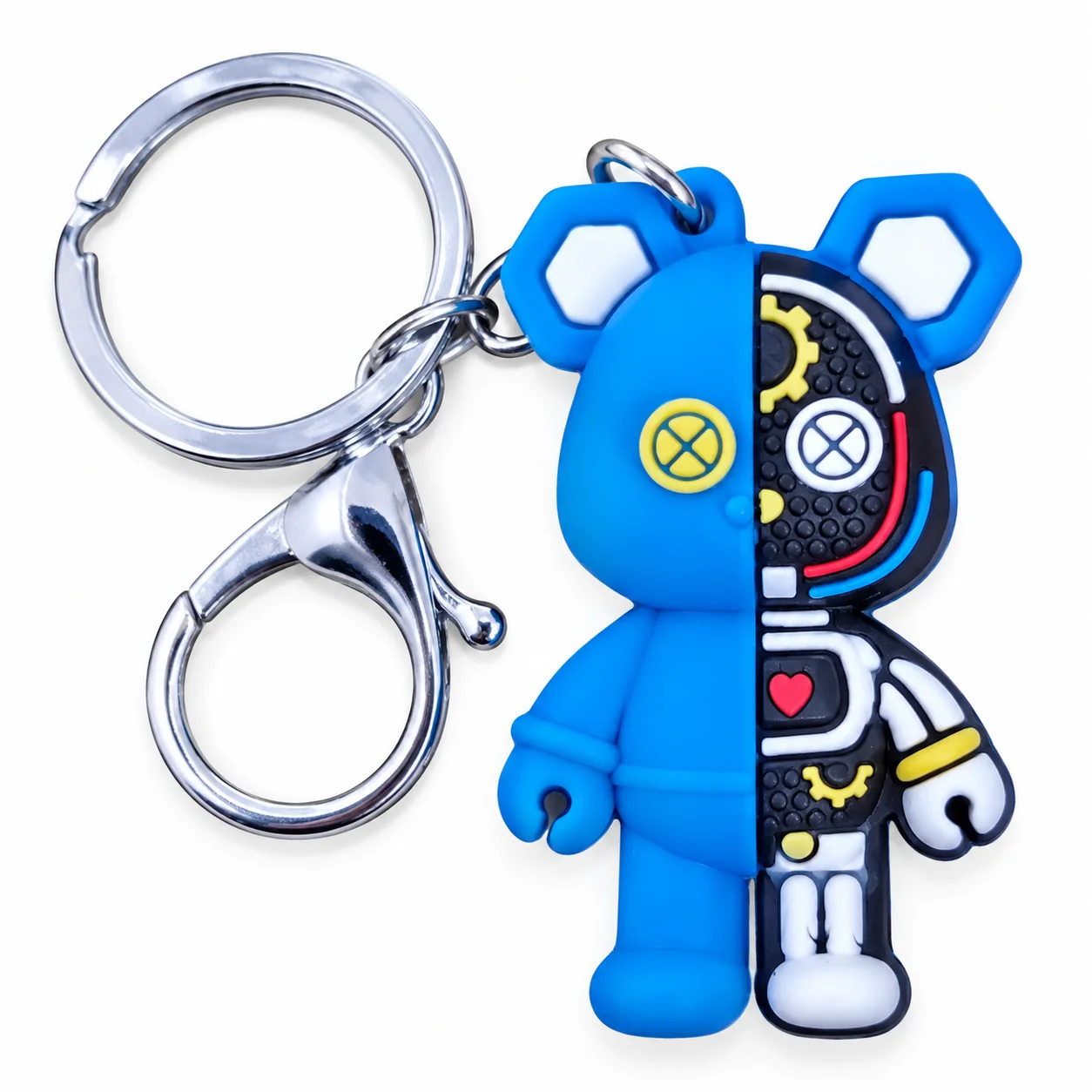Cartoon Mechanical Bear Silicone Keychains