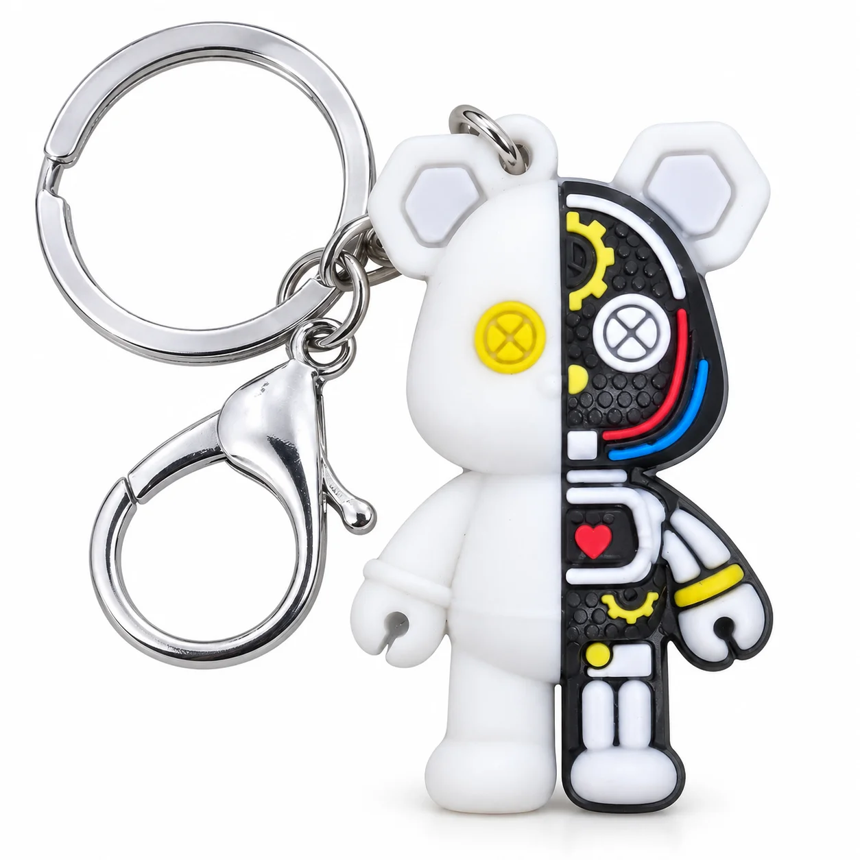 Cartoon Mechanical Bear Silicone Keychains