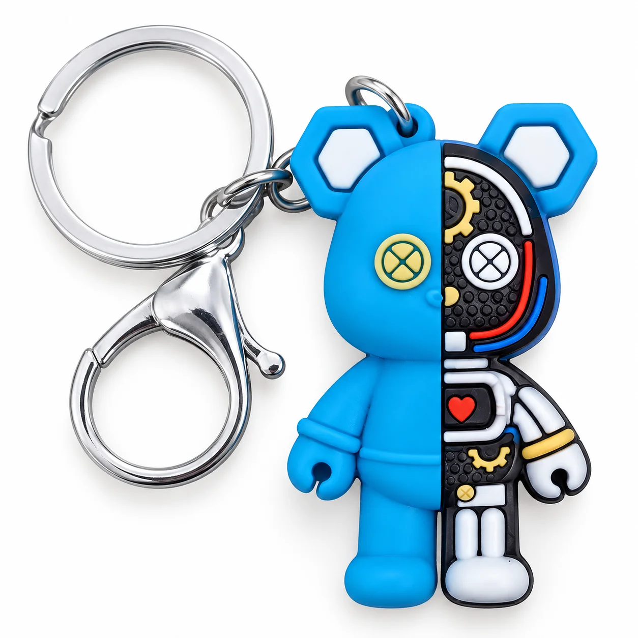 Cartoon Mechanical Bear Silicone Keychains