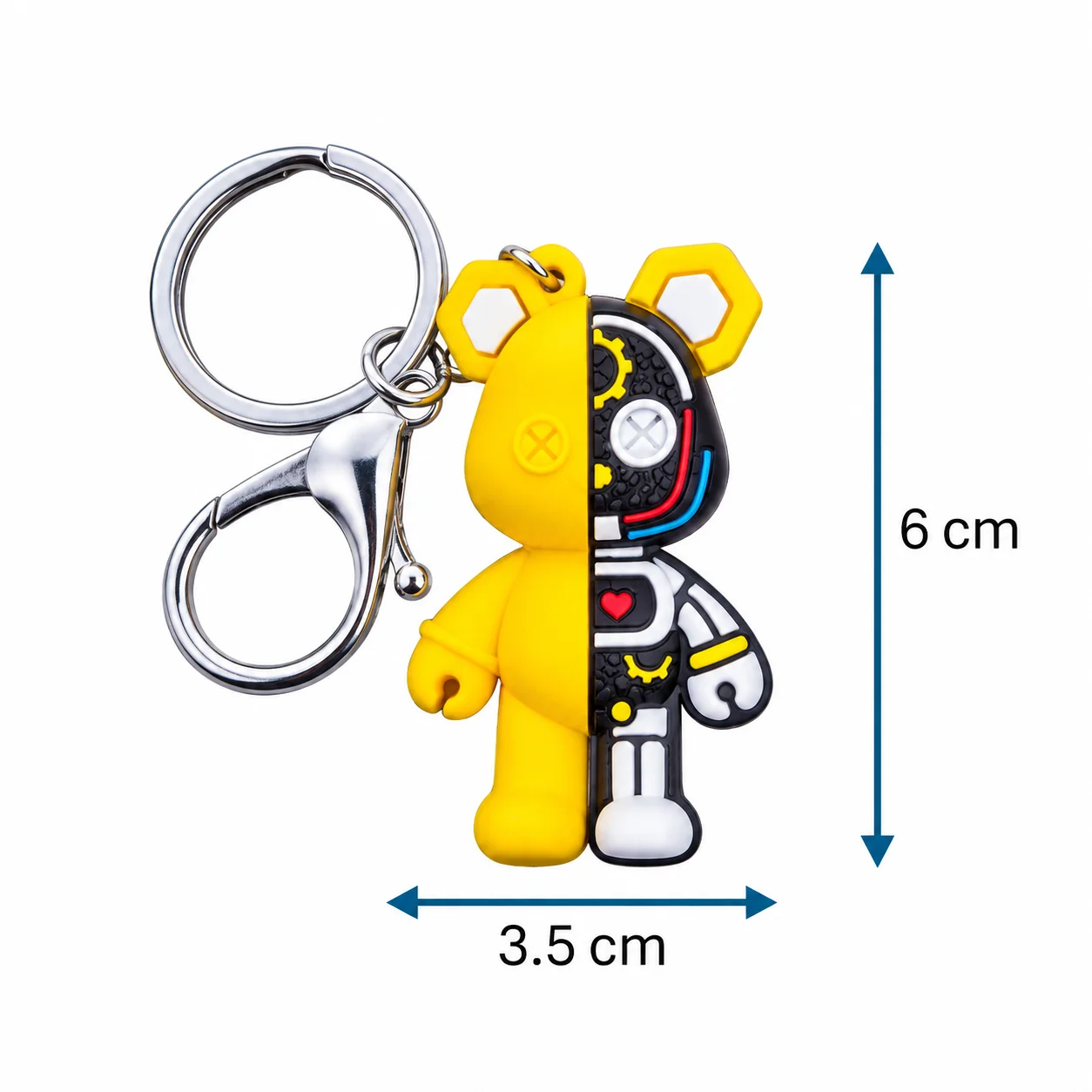 Cartoon Mechanical Bear Silicone Keychains