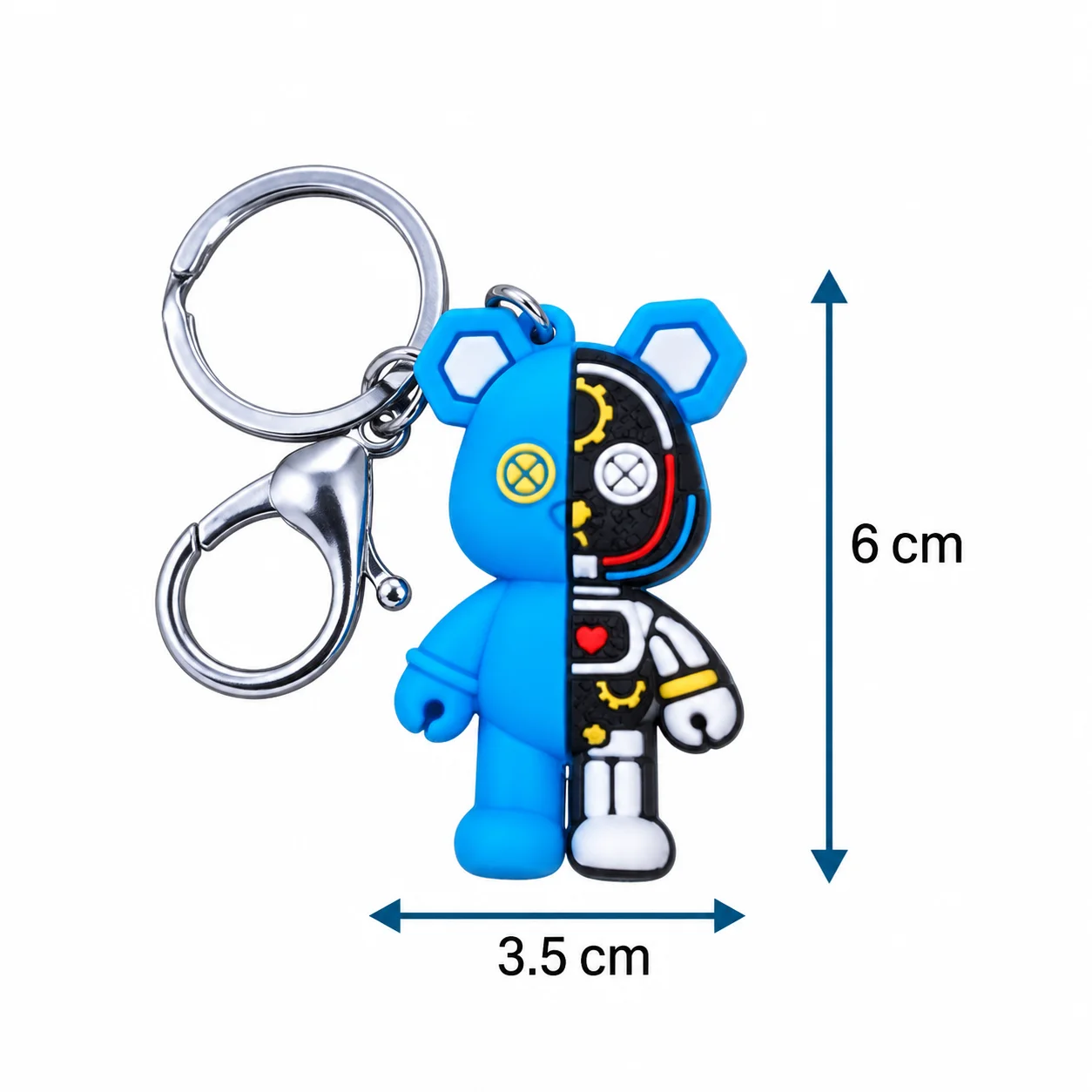 Cartoon Mechanical Bear Silicone Keychains