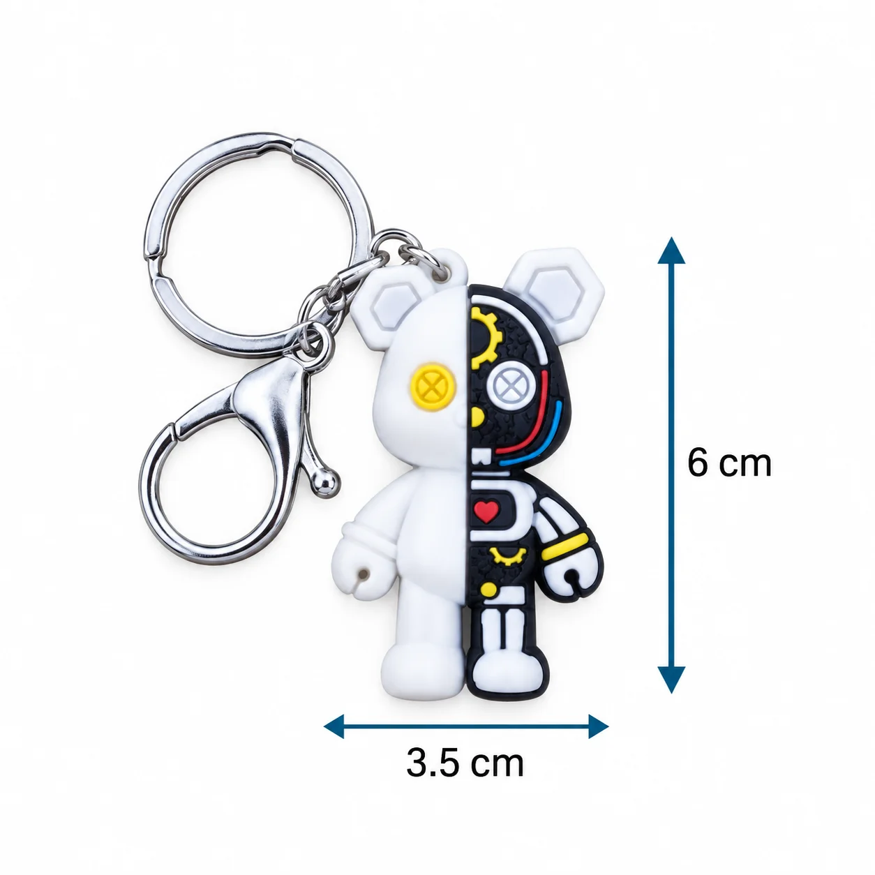 Cartoon Mechanical Bear Silicone Keychains