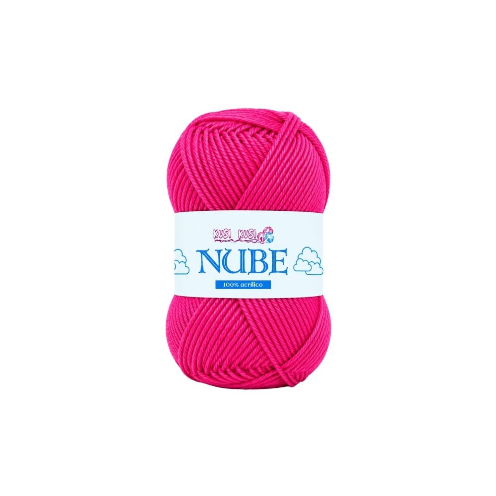 Lana Acrílica Nube Col 19 - Rosado Fuerte Paquete X 6 ovillos X 50 gramos