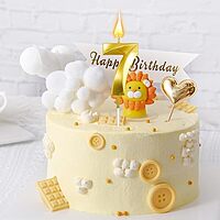 Number - 7 Gold Candle for Birthday or Anniversary Celebration