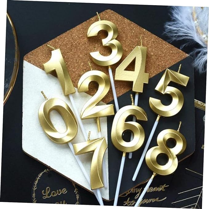 Number - 6 Gold Candle for Birthday or Anniversary Celebration