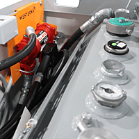 FUEL CUBE WESTERN GLOBAL 250GALLON DOUBLE WALL STATIONARY STORAGE TANK INCLUDING FILL RITE 110V FUEL TRANSFER PUMP AND AUTOMATIC NOZZLE