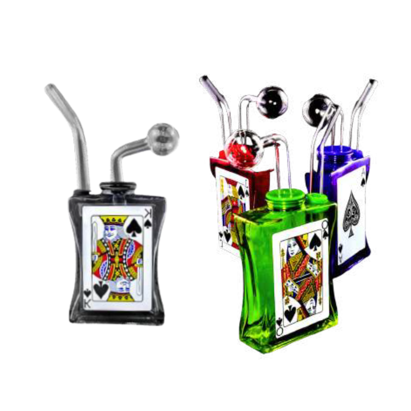 Glass Bubbler 5" Poker [O 72]