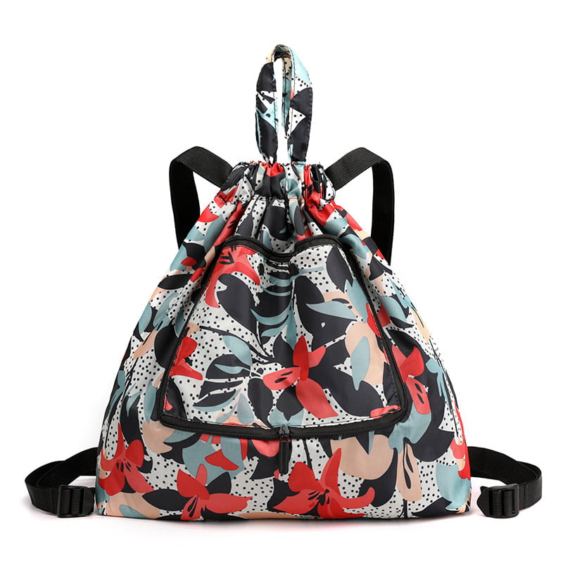 FOLDABLE FLORAL PRINTS BACK BAG FLORAL NAP SACK