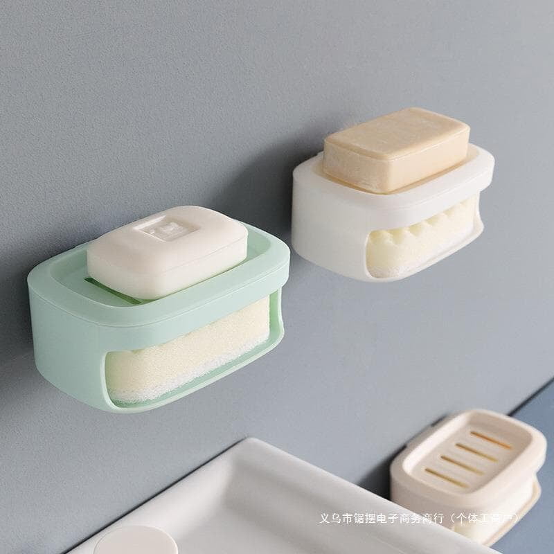WALL ADHESIVE SOAP AND SPONGE STORAGE