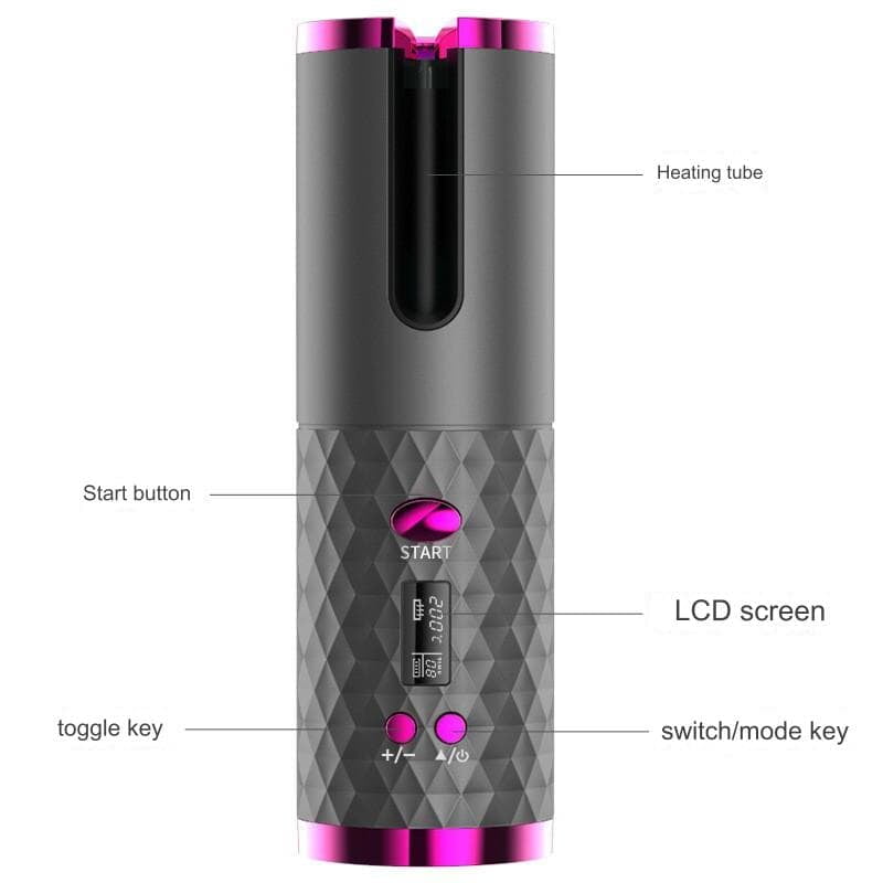 CORDLESS RECHARGEABLE AUTOMATIC HAIR CURLER