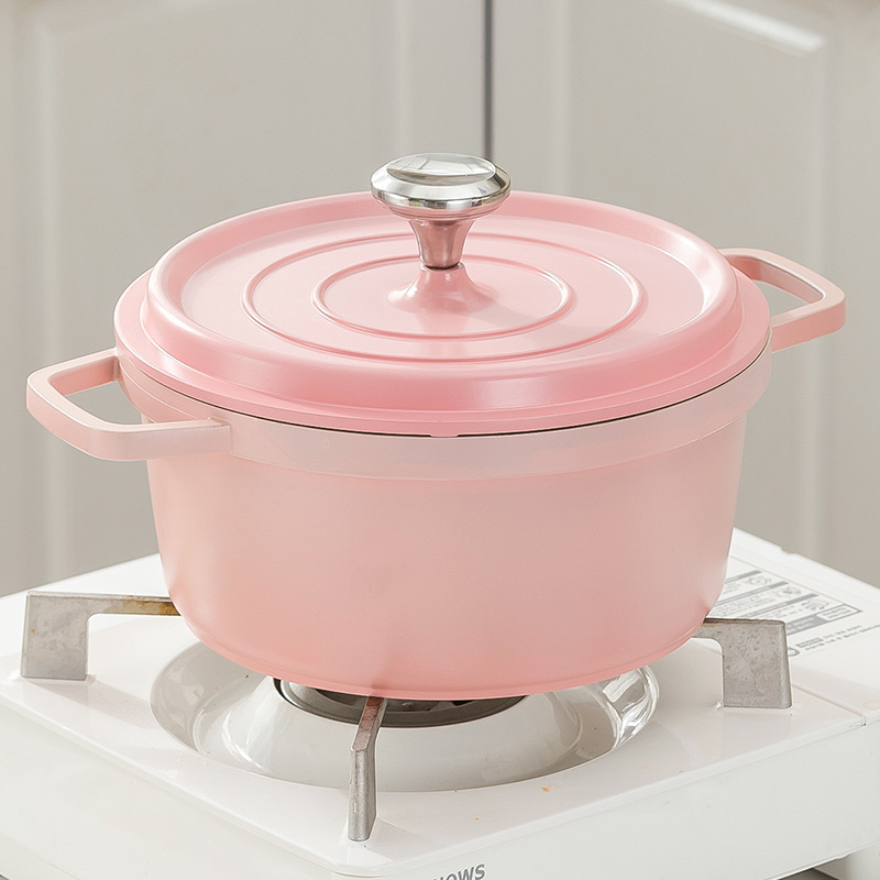 24CM MARBLE COOKING POT - AVAILABLE IN PINK AND LEMON COLOUR