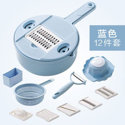 12 PIECES FRUITS VEGETABLES SLICER CUTTER SHREDDER