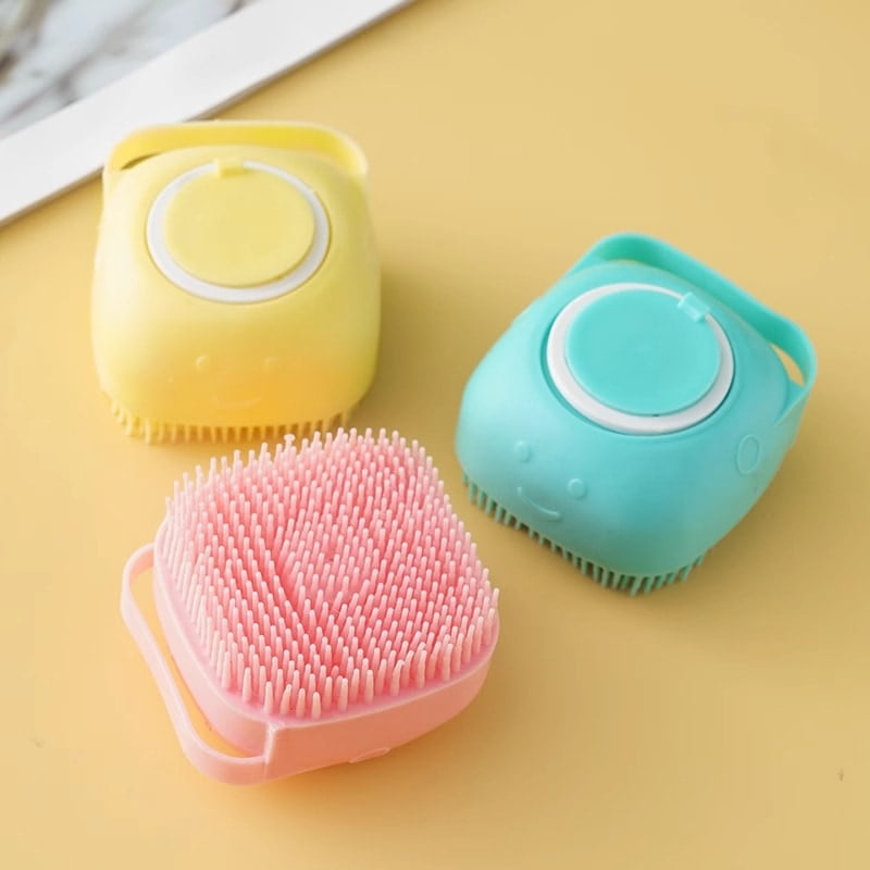 SILICON BATHING & MASSAGE  SPONGE  WITH AUTOMATIC SOAP DISPENSER