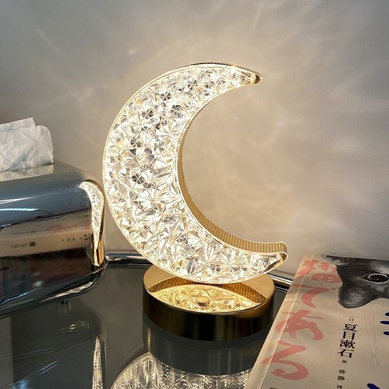 STAR / MOON RECHARGEABLE BED SIDE TABLE NIGHTLAMP WITH EYE PROTECTION