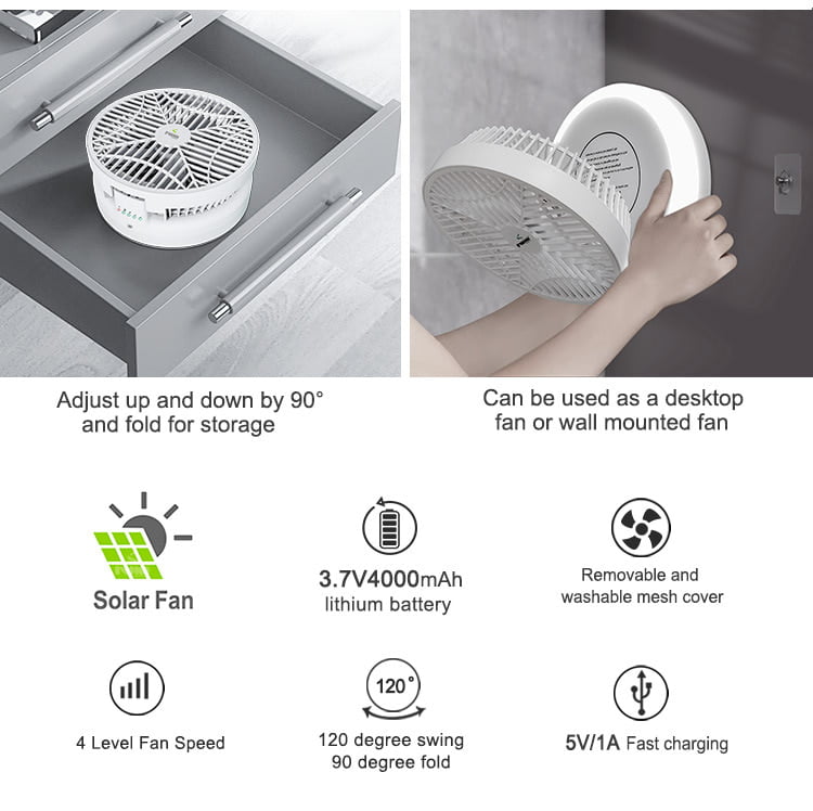 2IN1 8INCHES TABLE AND WALL ROTATING FALL