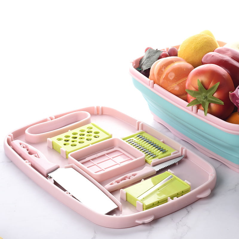 MULTIFUNCTIONAL CHOPPING BOARD WITH ACCESSORIES FRUIT VEGETABLE SLICER CHOPPER