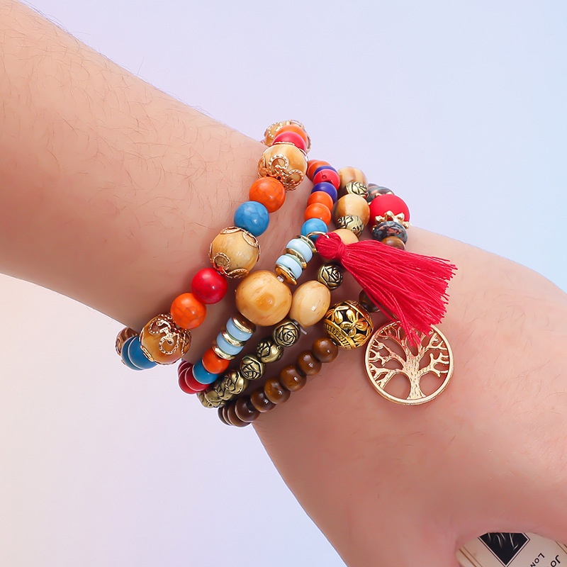 BOHEMIAN 4IN1 ELASTIC BEADED BRACELET