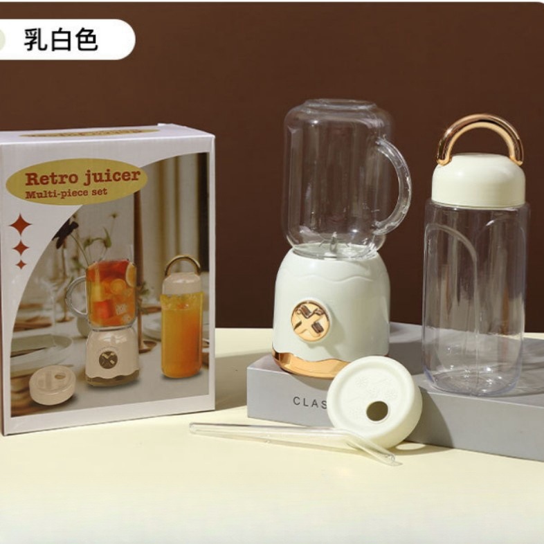 RETRO DOUBLE CUP AUTOMATIC JUICER SMOOTHIE MAKER FRUITS BLENDER