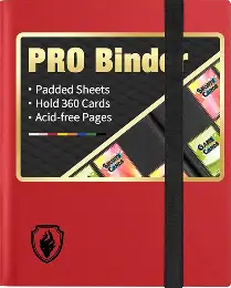 Fabmaker Heavy Duty 9-Pocket Binder - 360 Cards - Red