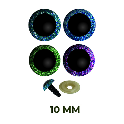 Ojos de Seguridad Transparente 10mm Con Escarcha Paquete por 200 Unidades