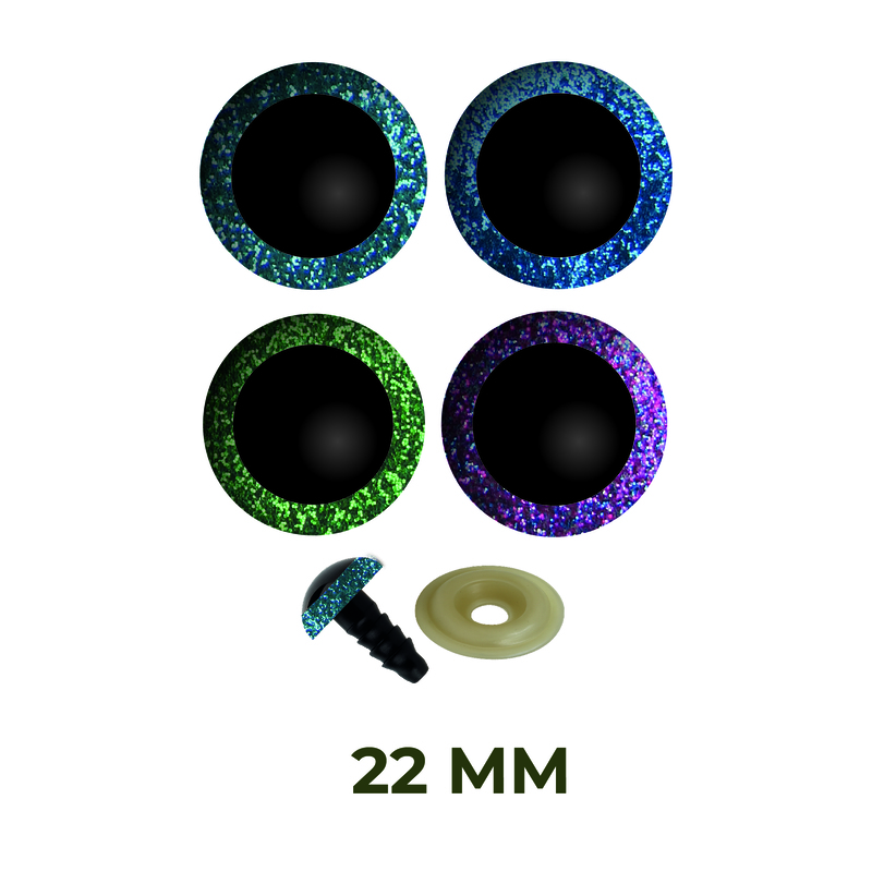 Ojos de Seguridad Transparente 22mm Con Escarcha Paquete por 100 Unidades Ojos de Seguridad Transparente 22mm Con Escarcha Paquete por 100 Unidades