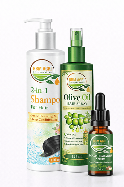 BBM Scalp Treatment Serum, Olive Oil & Shampoo Combo