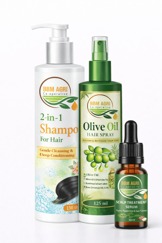 BBM Scalp Treatment Serum, Olive Oil & Shampoo Combo