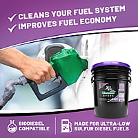 Opti-Lube XL Xtreme Lubricant Diesel Fuel Additive - 5 Gallon Pail with 1 Heavy Duty Metal Pail Pump & 4 Empty 4oz Bottles. Treats up to 6,400 Gallons