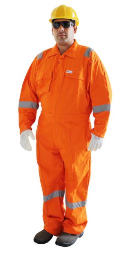 COVERALL 100% COTTON WITH REFLECTIVE TAPE