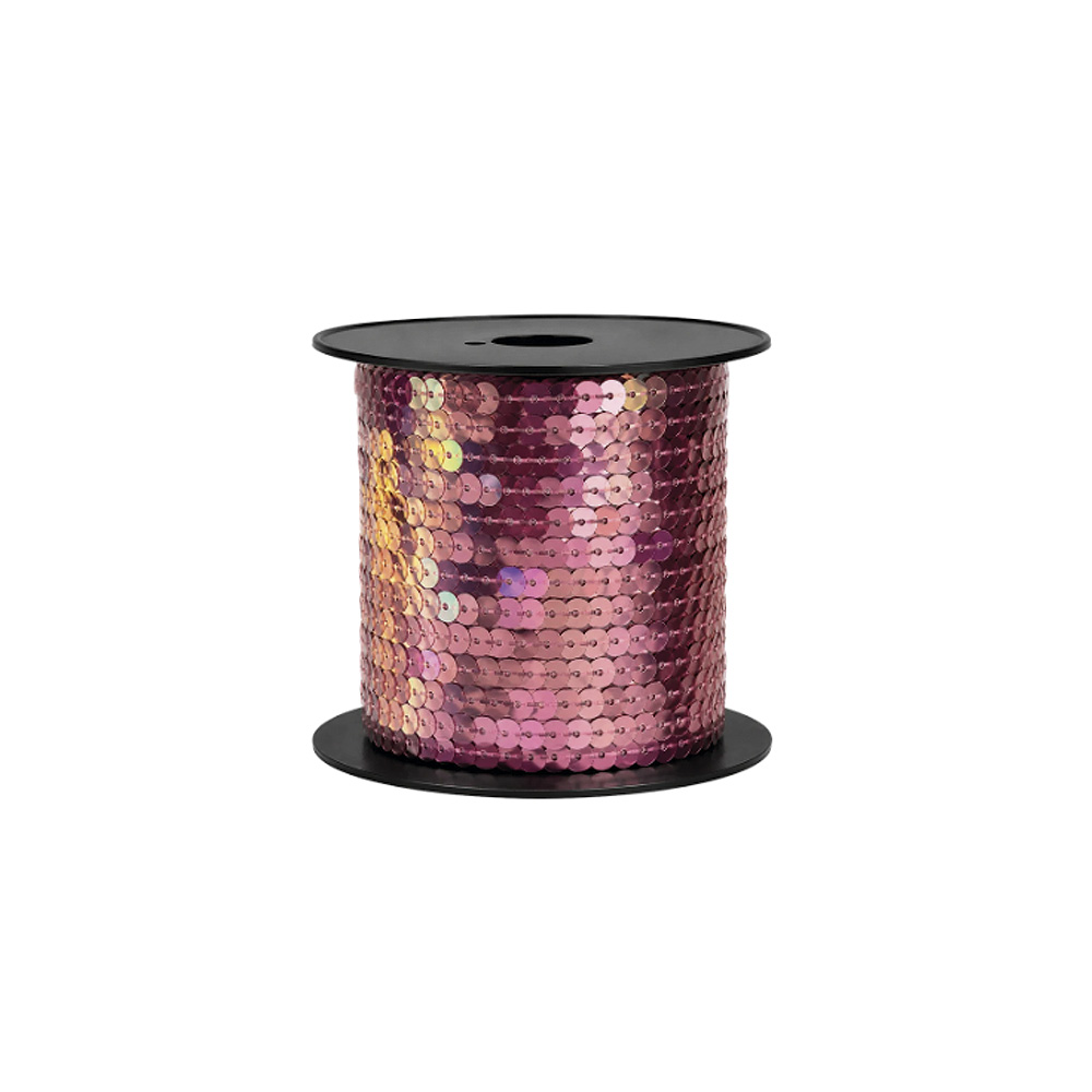 Lentejuela Lisa Oro Rosa irisado Rollo X 100 Yds