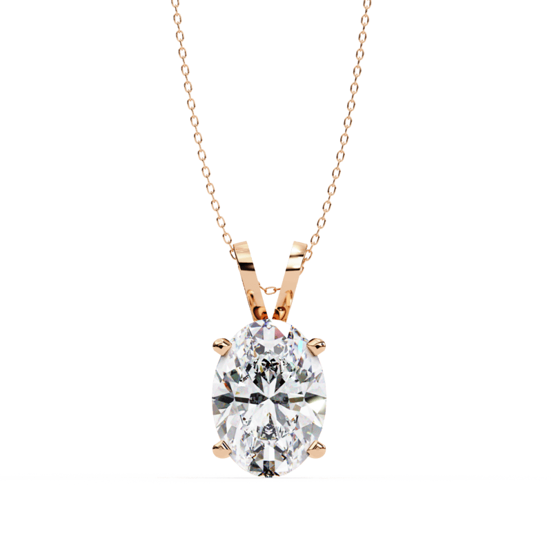 Oval Diamond Solitaire Necklace