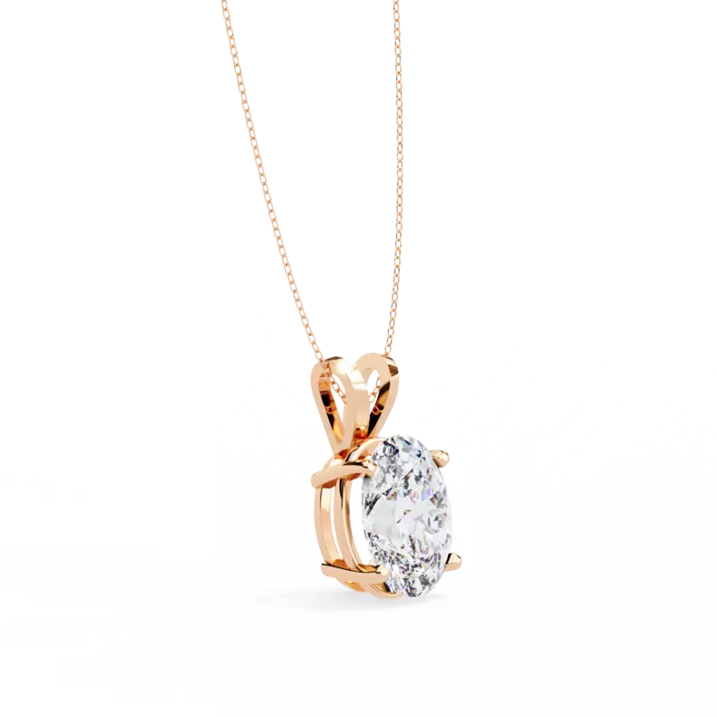 Oval Diamond Solitaire Necklace