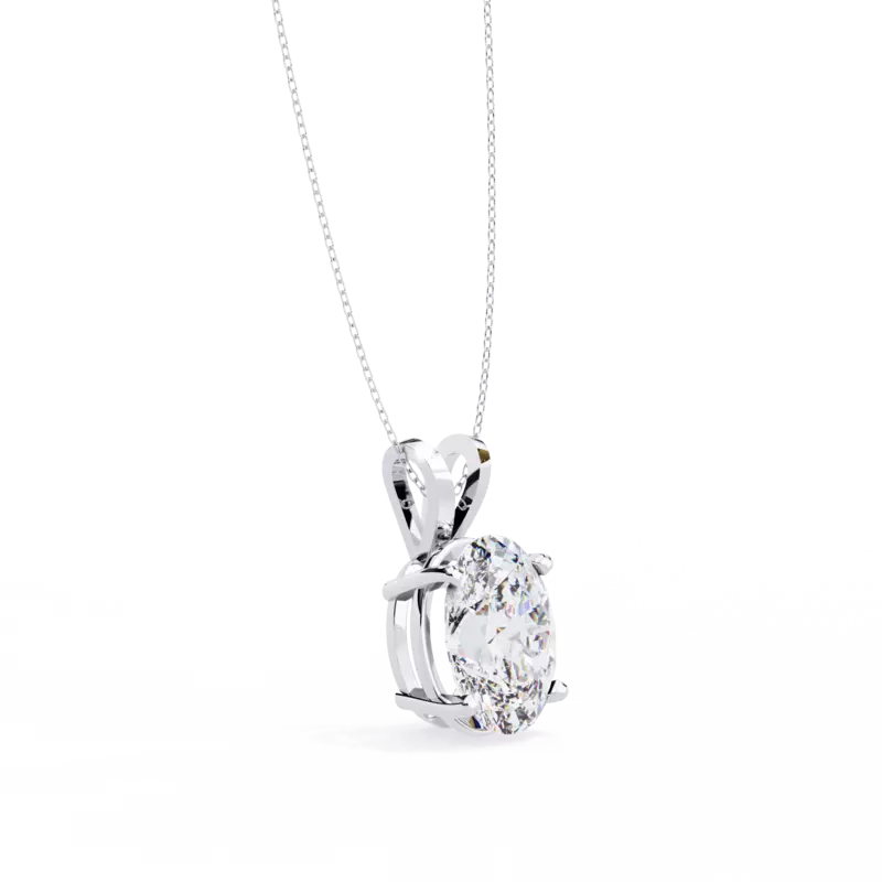 Oval Diamond Solitaire Necklace