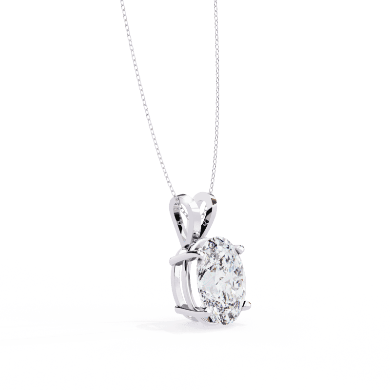 Oval Diamond Solitaire Necklace