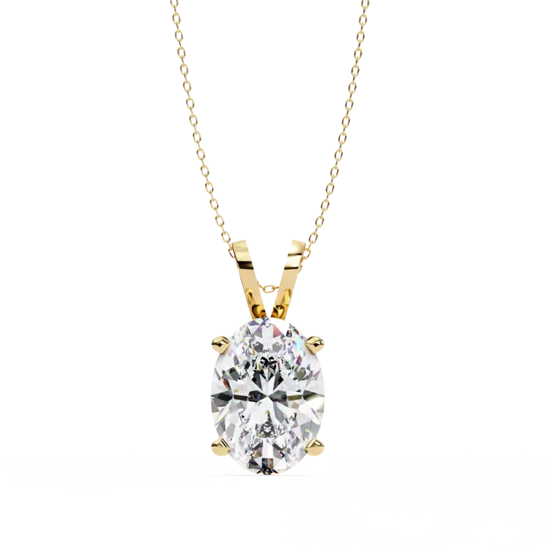 Oval Diamond Solitaire Necklace