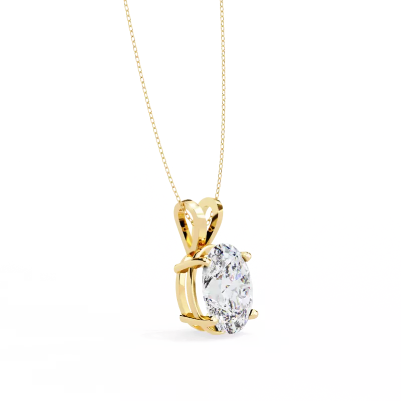 Oval Diamond Solitaire Necklace