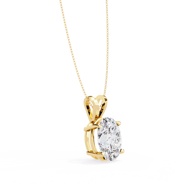Oval Diamond Solitaire Necklace